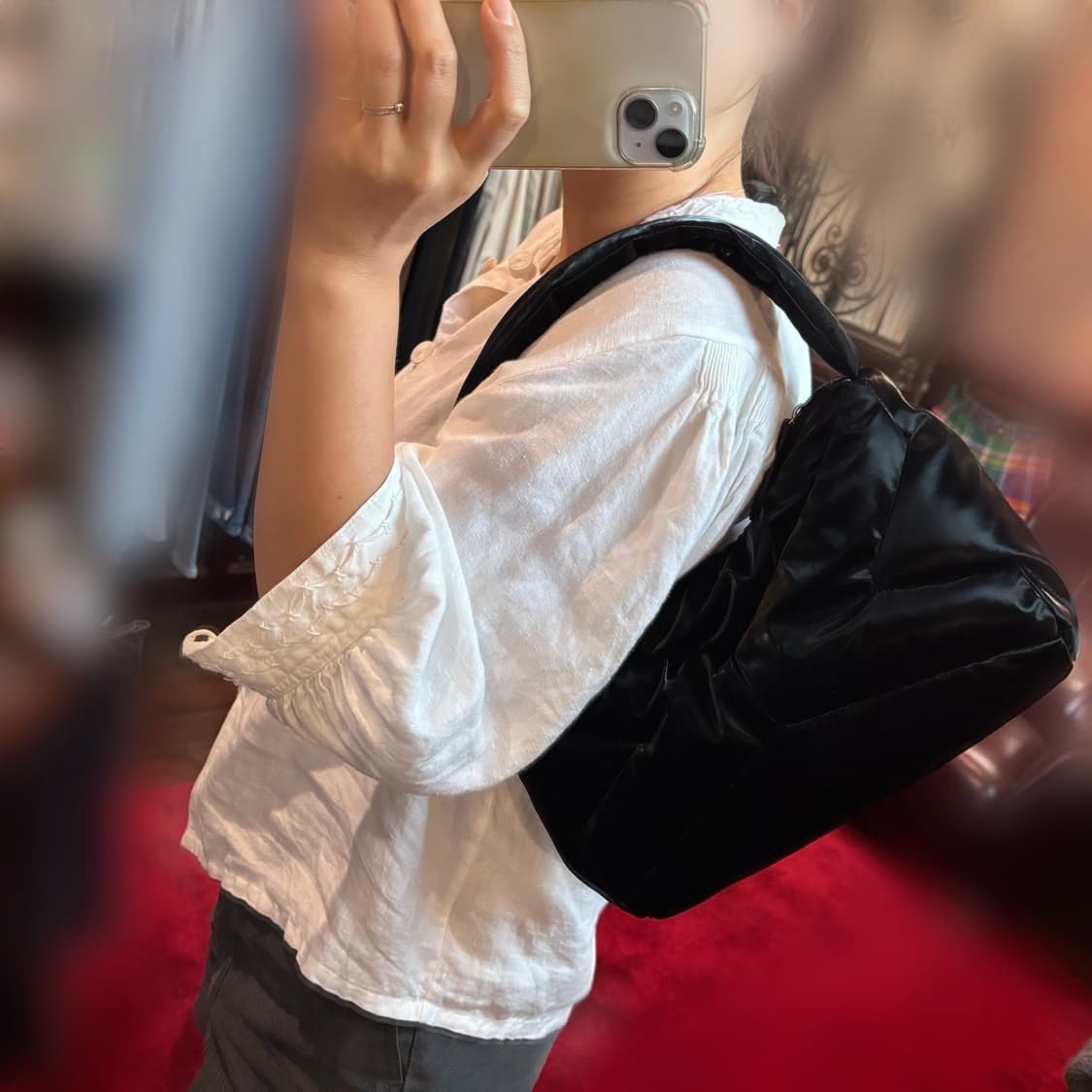 분크 오르빗 숄더 M 블랙 호보백 상품이미지10