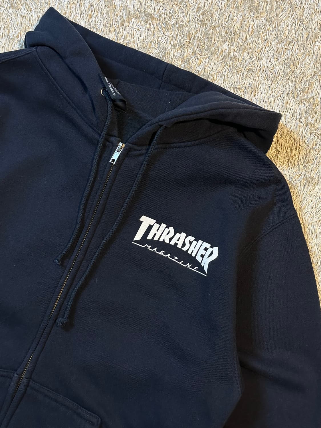트레셔 THRASHER 매거진 로고 후드집업 블랙 상품이미지2