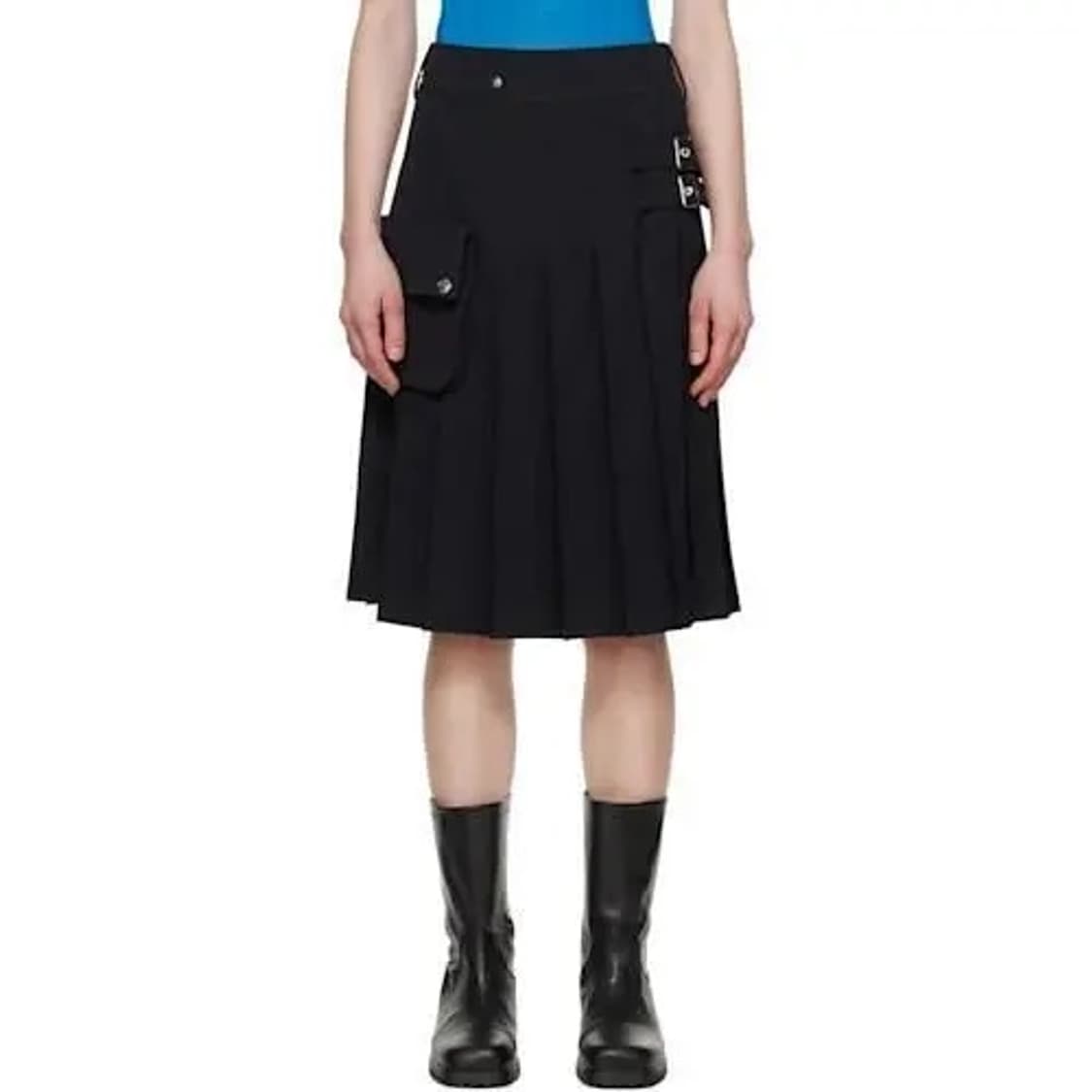 오픈 와이와이 플리츠 카고 포켓 킬트 미디 스커트 상품이미지3