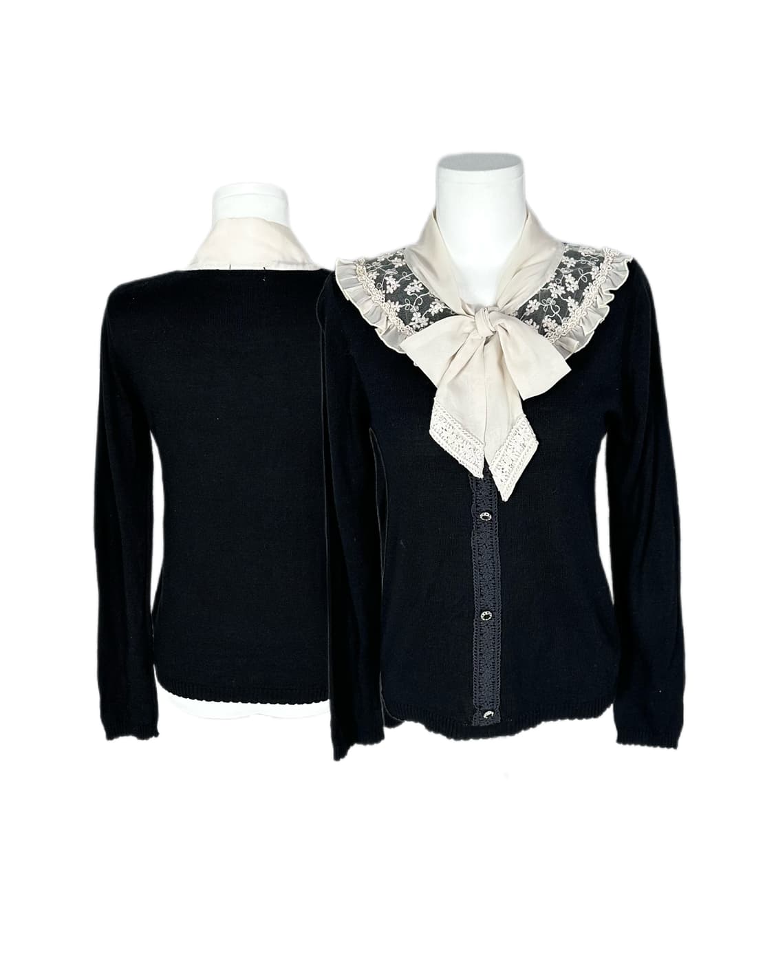 lace ribbon detail knit blouse 상품이미지1