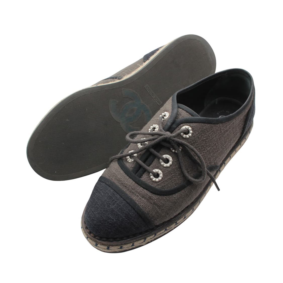 샤넬 투톤 린넨 스니커즈 36 상품이미지3