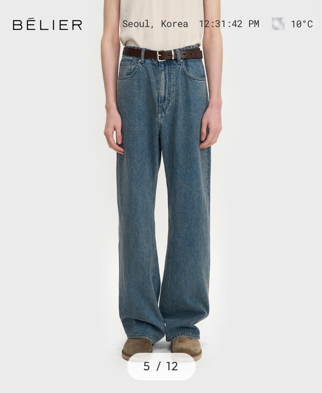 [W30L32] 벨리에 트루와이드 데님 팬츠 웨일 인디고 상품이미지3