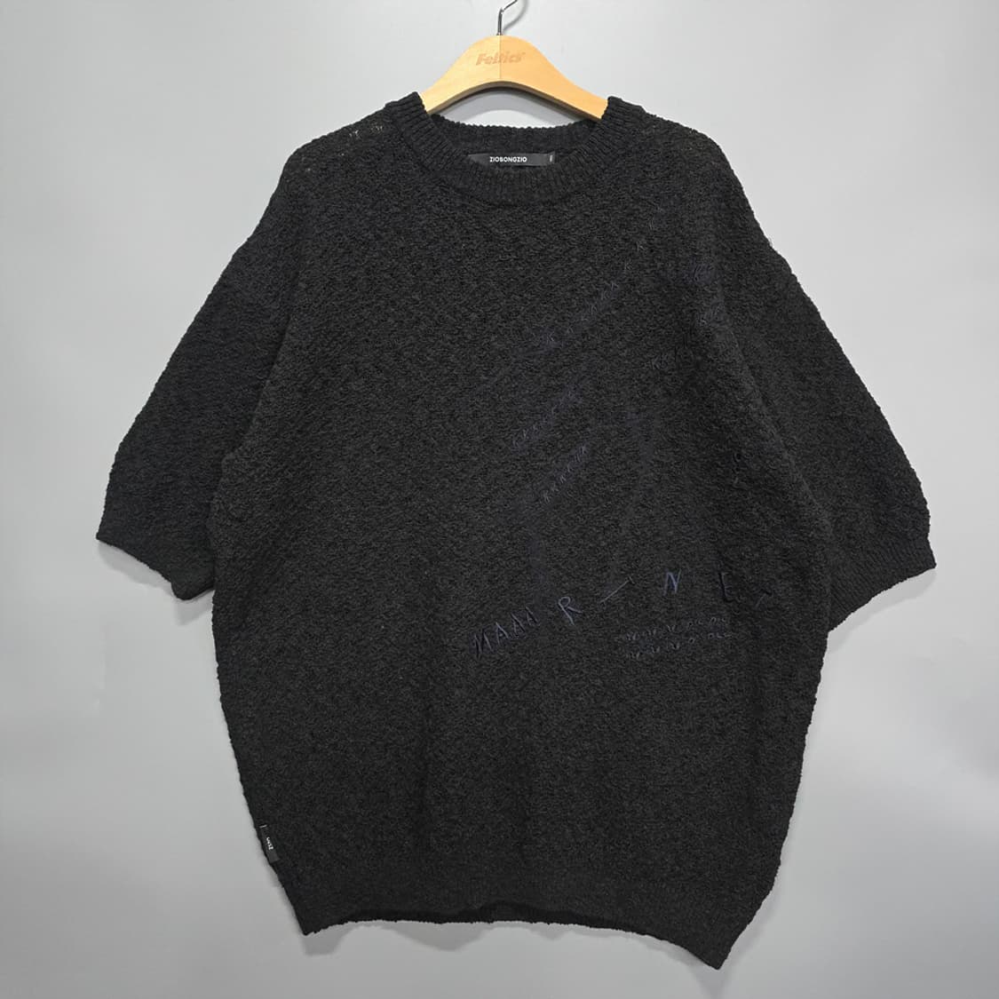 지오송지오(ZIOSONGZIO) 퓨처리즘 엠브로이드 니트 블랙 105 상품이미지2