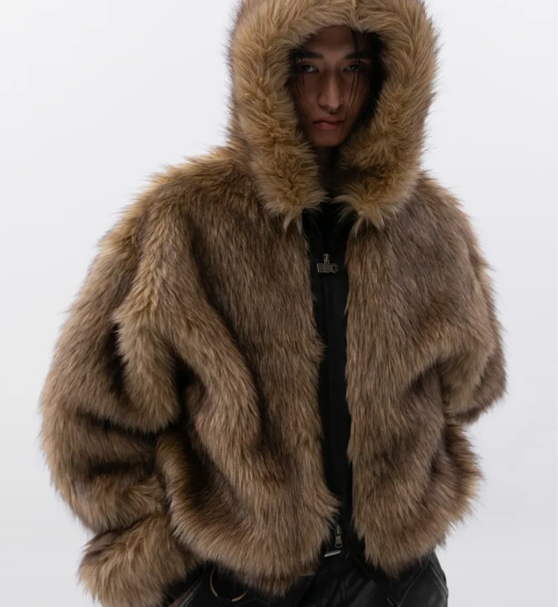 [OS] ESC 스튜디오 오버사이즈 퍼 후디드 자켓 상품이미지1