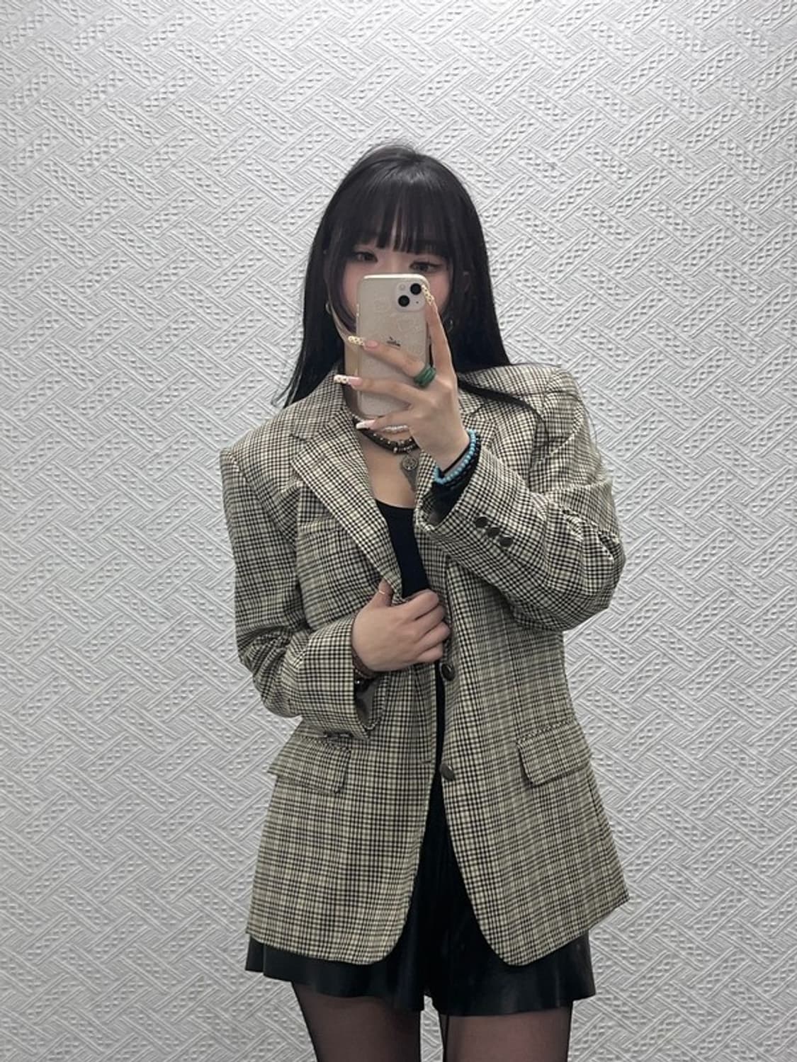 입생로랑 퓨어옴므 빈티지 레트로 체크 블레이저 자켓 39R C09779 상품이미지2