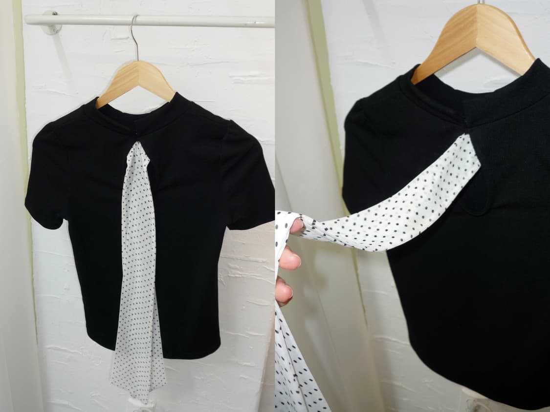 Dot ribbon tie top 상품이미지4