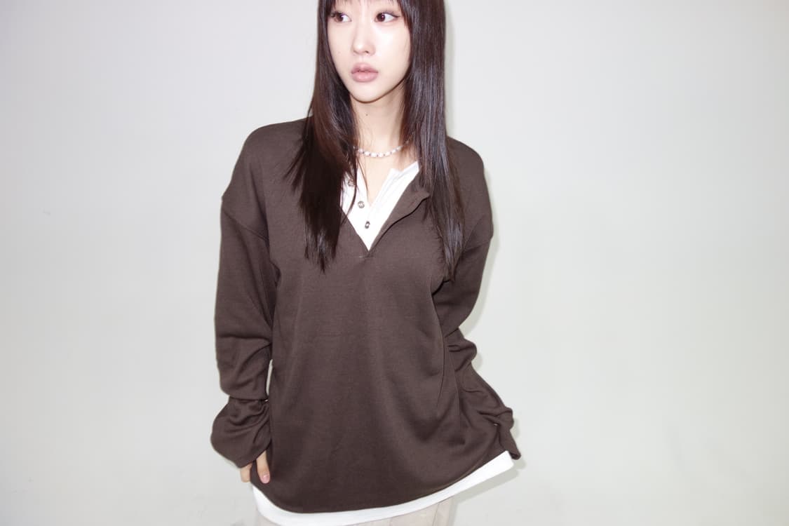 딥브라운 레이어드 티 상품이미지1