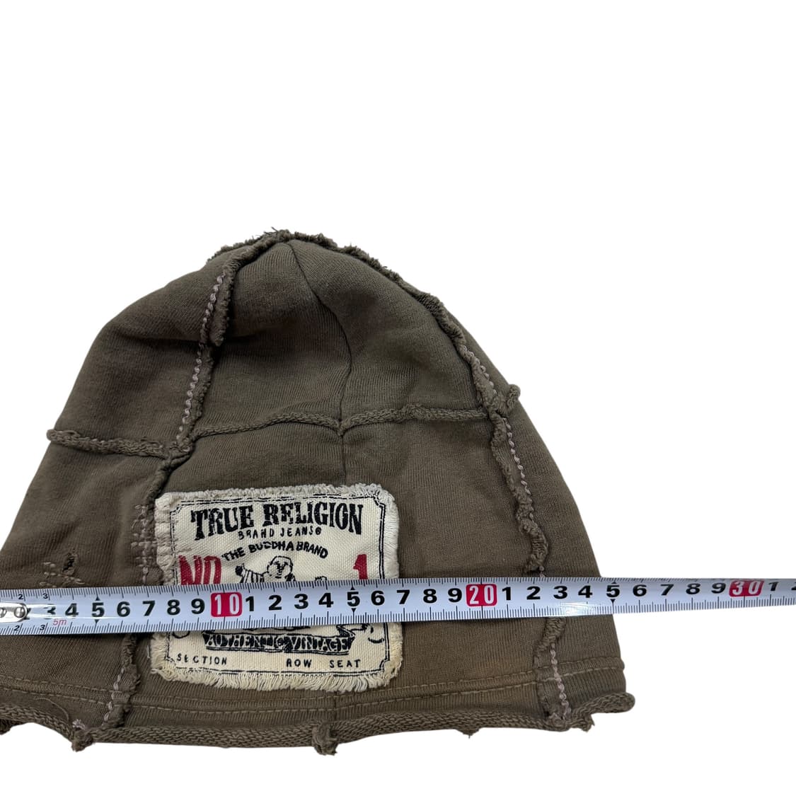 트루릴리전 Y2K 패치 그런지 데미지 코튼 비니 모자 카키 상품이미지4