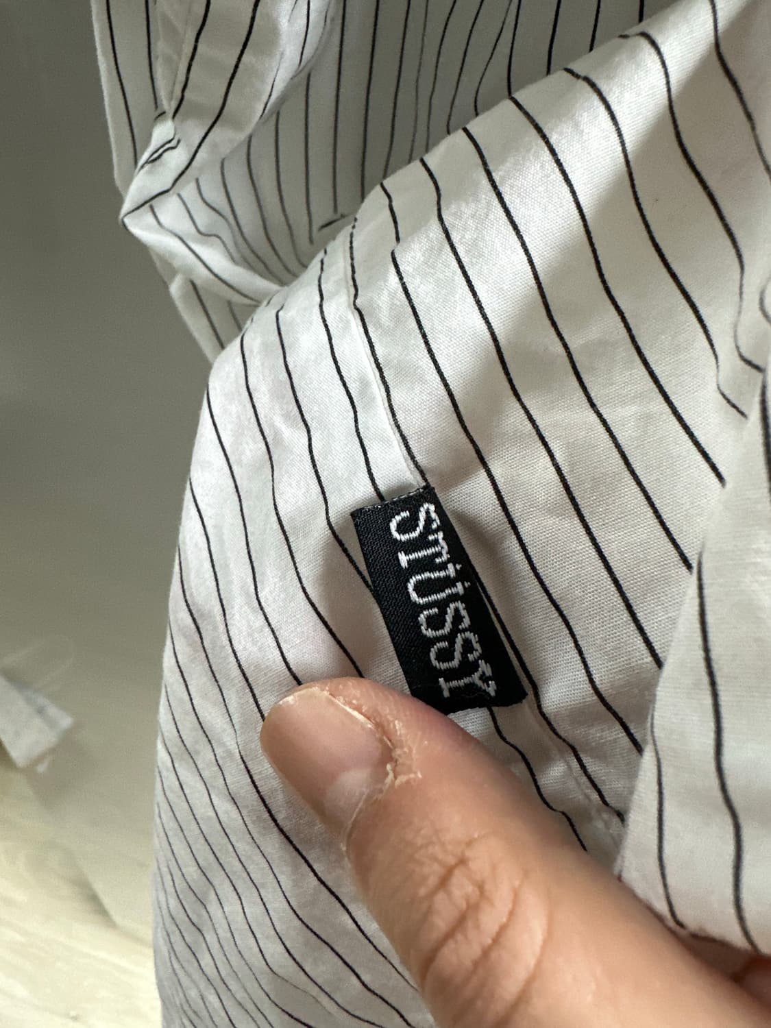 STUSSY 스투시 스트라이프 그래픽 반팔 셔츠 L 상품이미지6