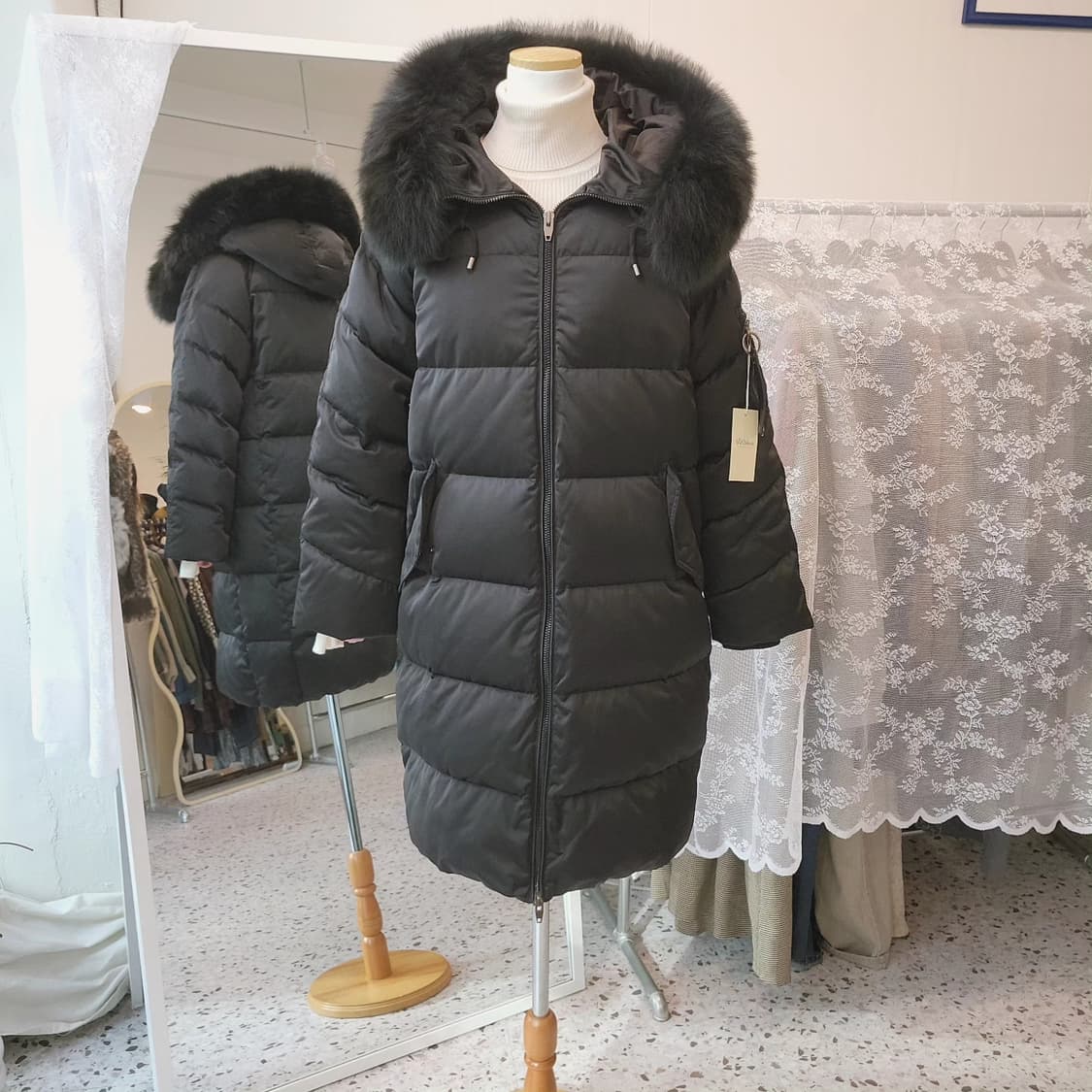 Vov 덕다운 블랙 롱패딩 상품이미지2