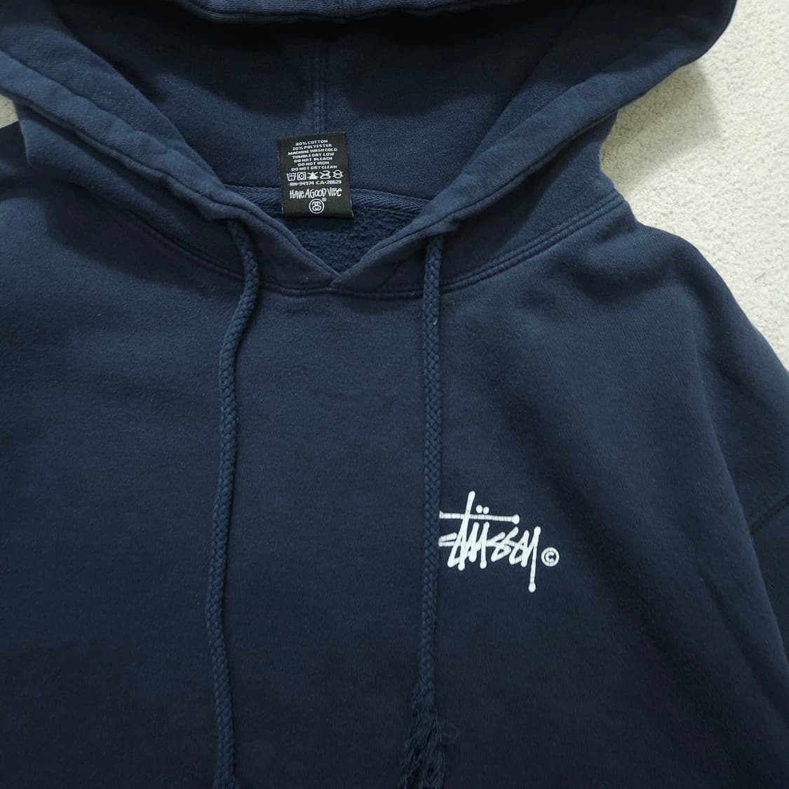 스투시 빅 스탁로고 후드티 M 상품이미지3