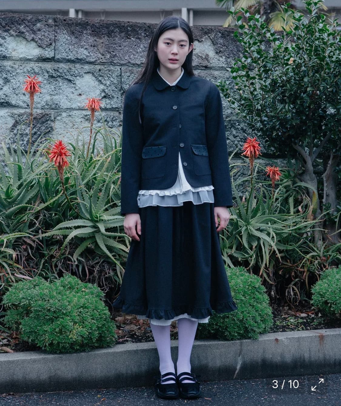 오헤시오 도트 라운드 카라 자켓 상품이미지2