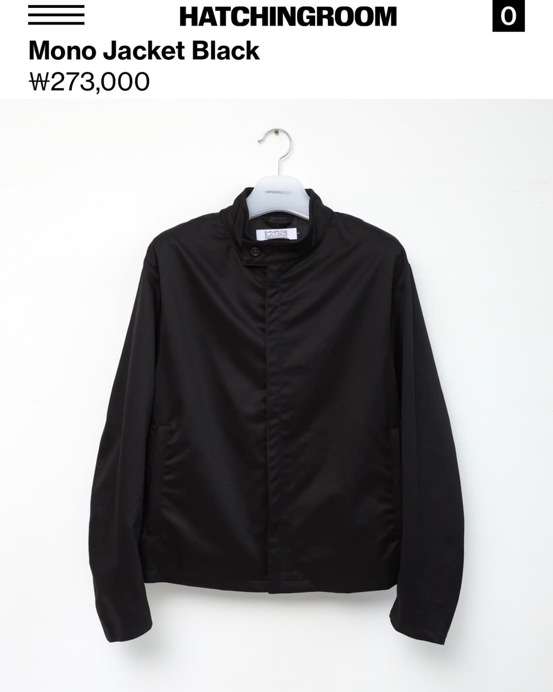 [L] 해칭룸 25FW 모노 자켓 블랙 상품이미지1