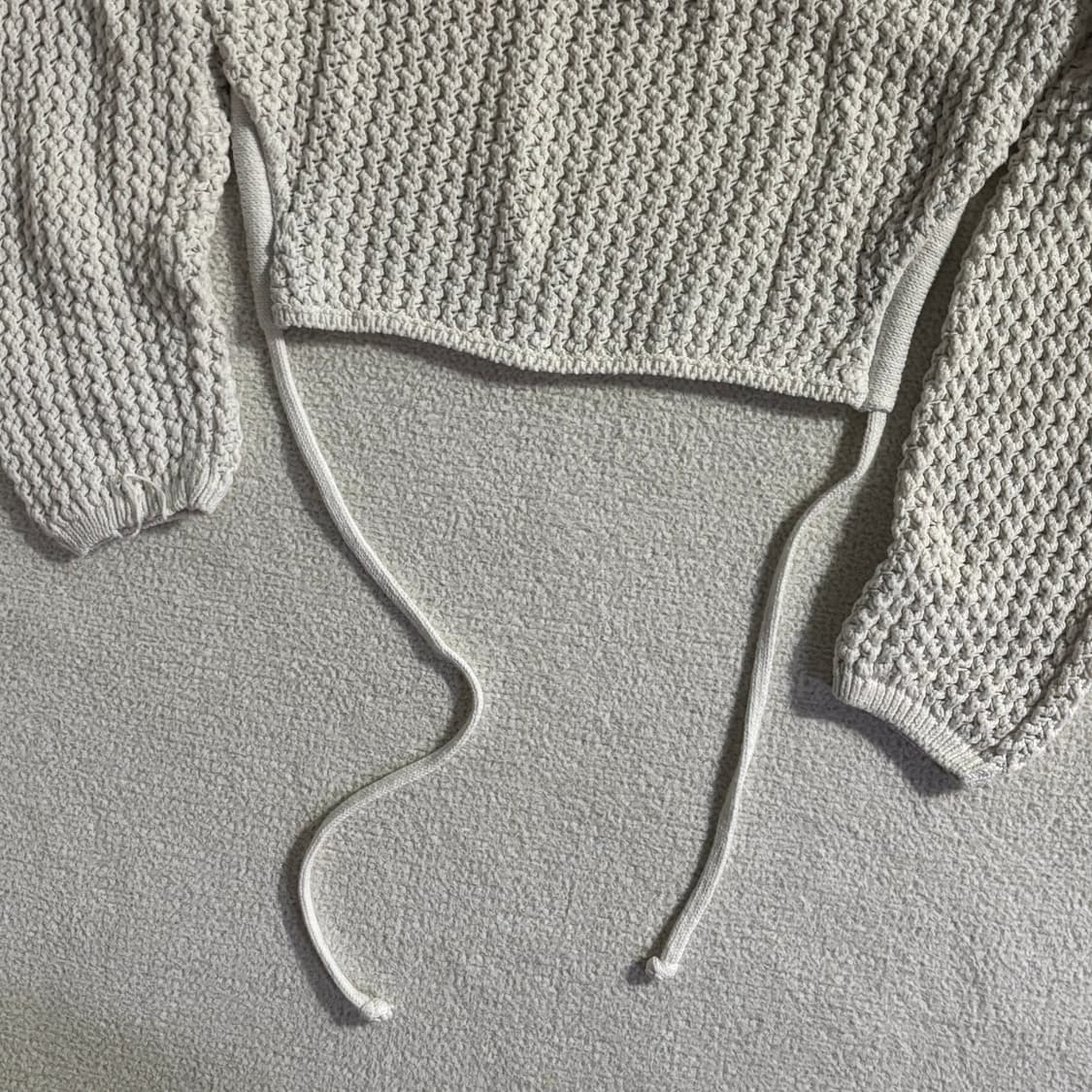 ZARA 자라 아이보리 뜨개 크롭 짜임새니트 상품이미지2