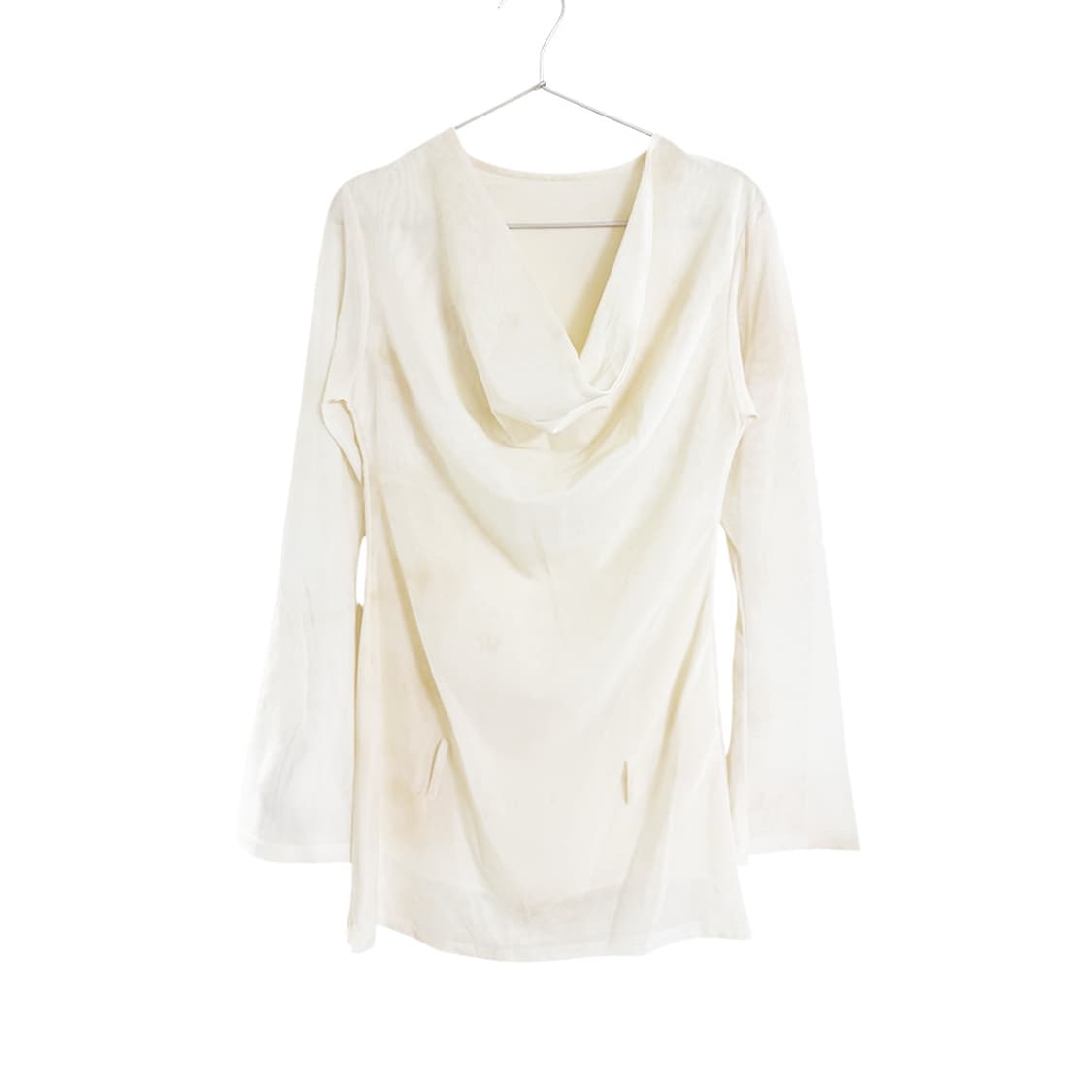 cowl neck mesh sleeved dress top_ivory 상품이미지2