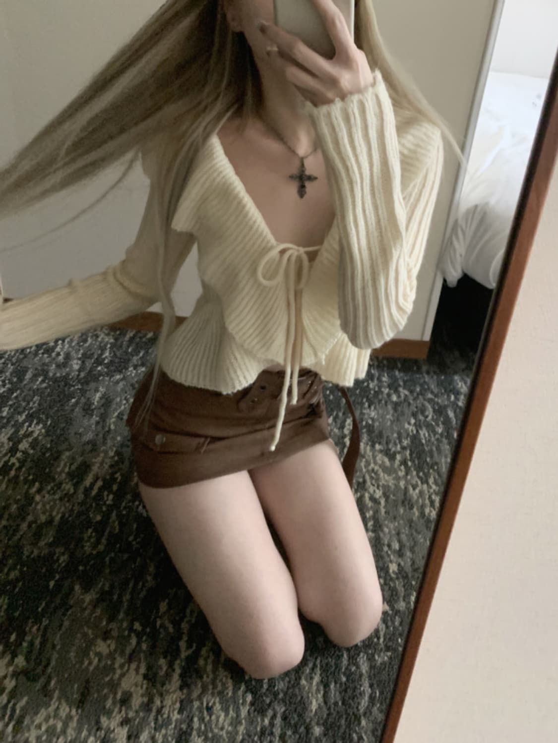 Suzen 스젠 Lorancia Ribbon Cardigan 니트가디건 상품이미지1