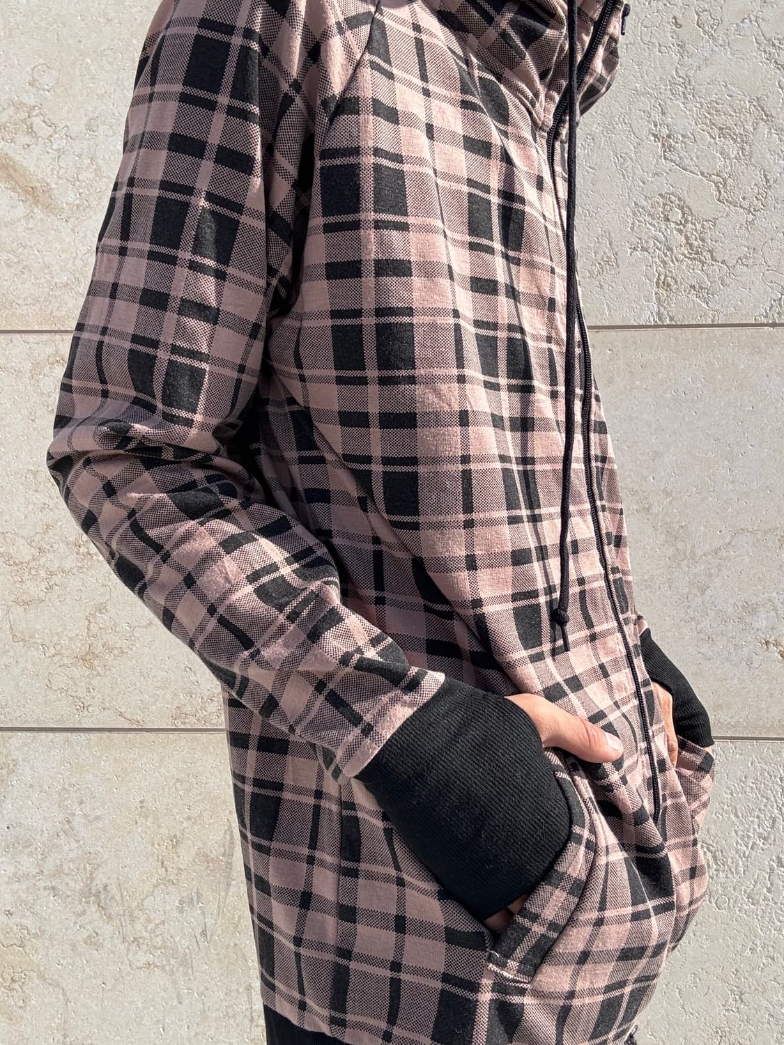 “Vintage”Y2K Bono-Hoodie Check Pattern Z 상품이미지9