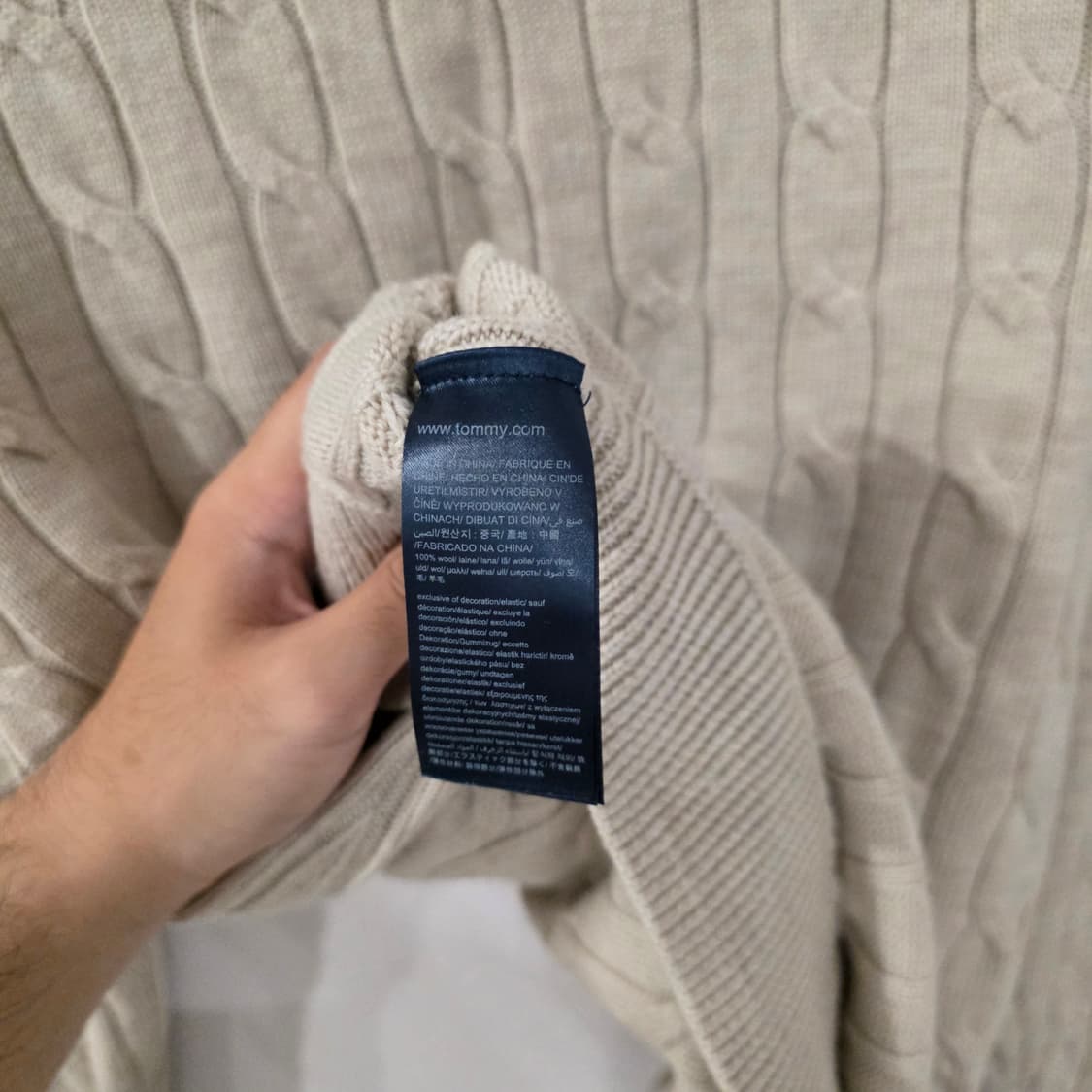 타미힐피거 케이블 니트 아이보리 M 상품이미지5