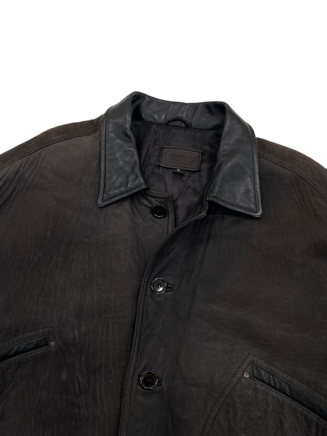 90's Bisonte 레더 헌팅 자켓 상품이미지3