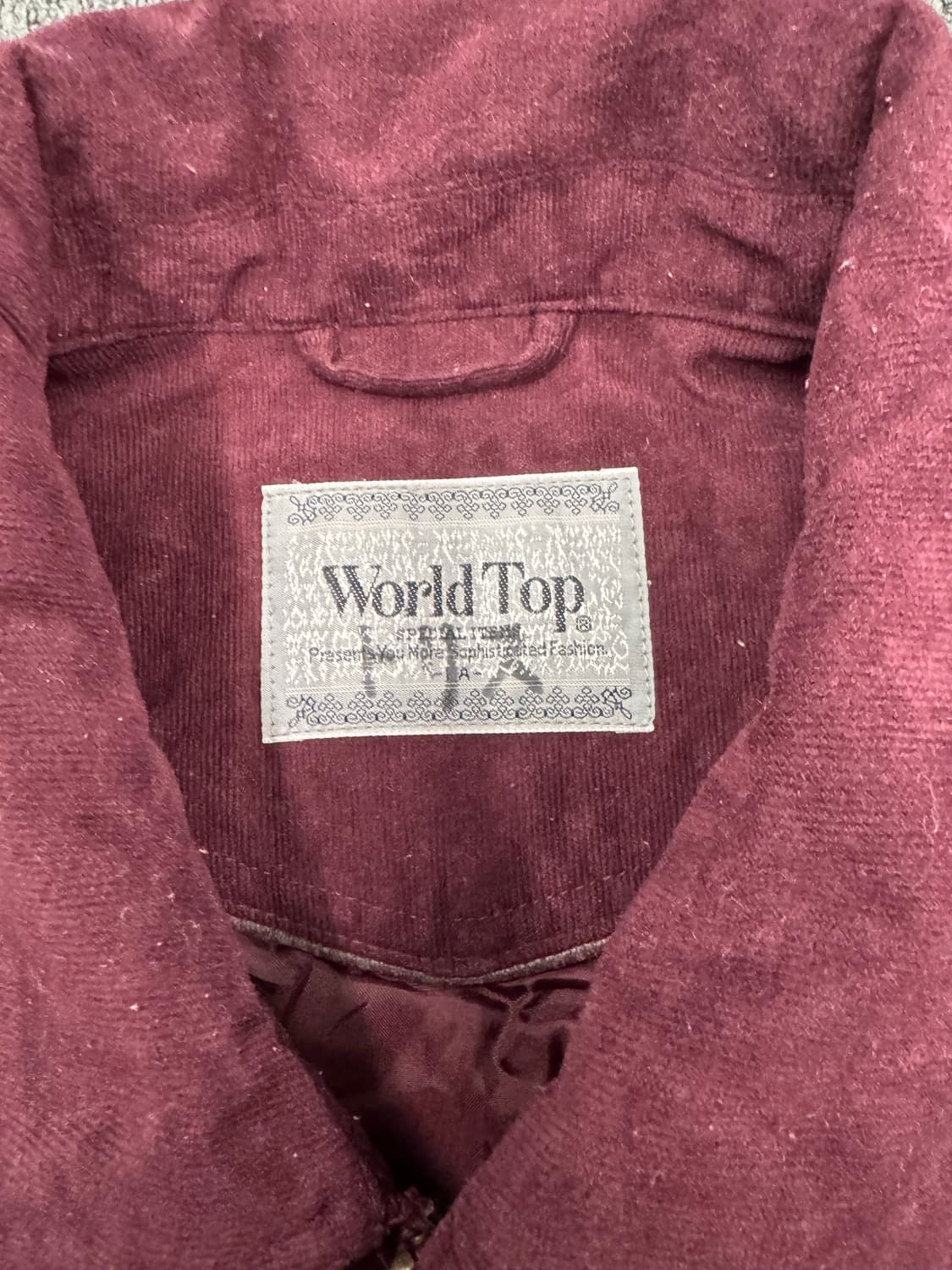 OS)World Top 빈티지 퍼플 코듀로이 블루종 봄버 자켓 상품이미지4