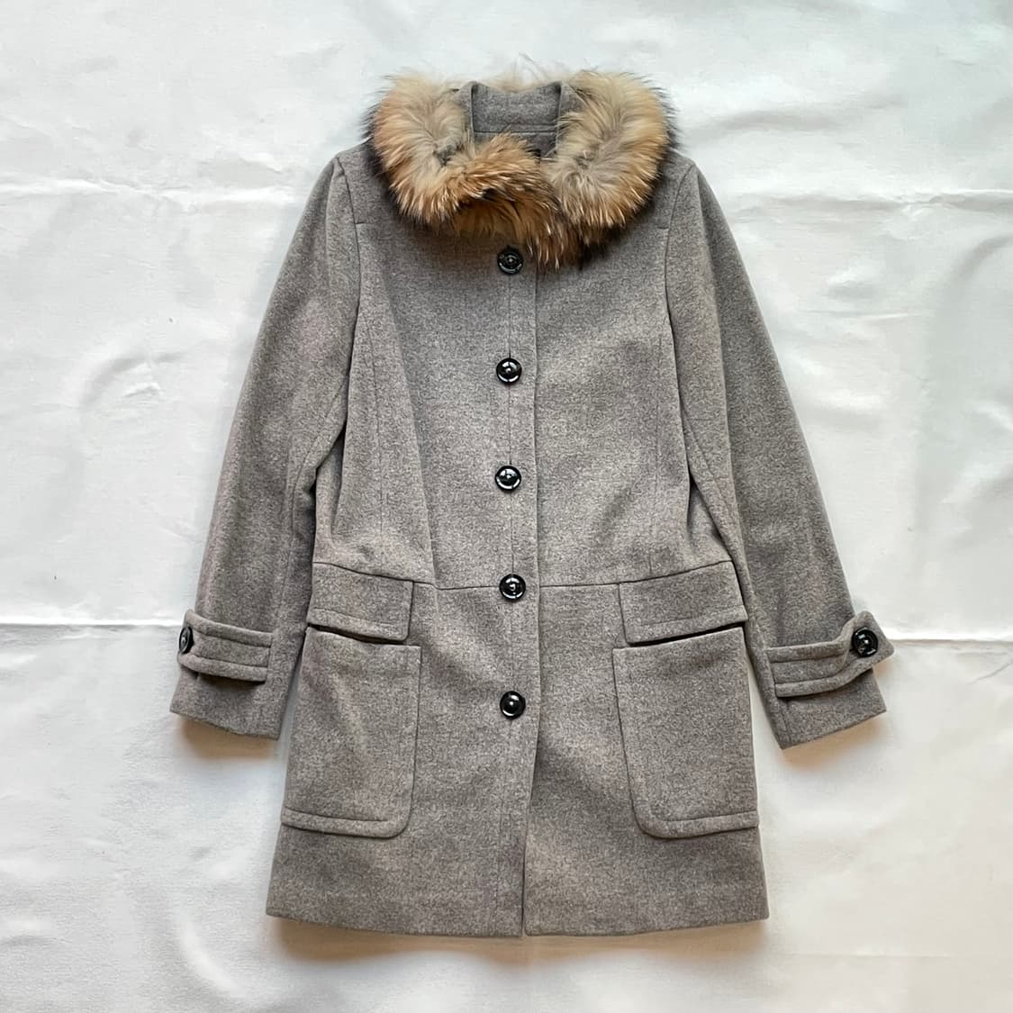 맨션 123 Maison 123 캐시미어 라쿤 퍼 코트 자켓 상품이미지1