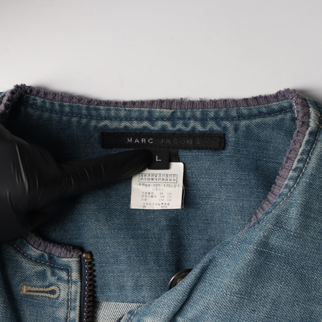 마크 제이콥스 아카이브 노카라 집업 데님 자켓 L 상품이미지5