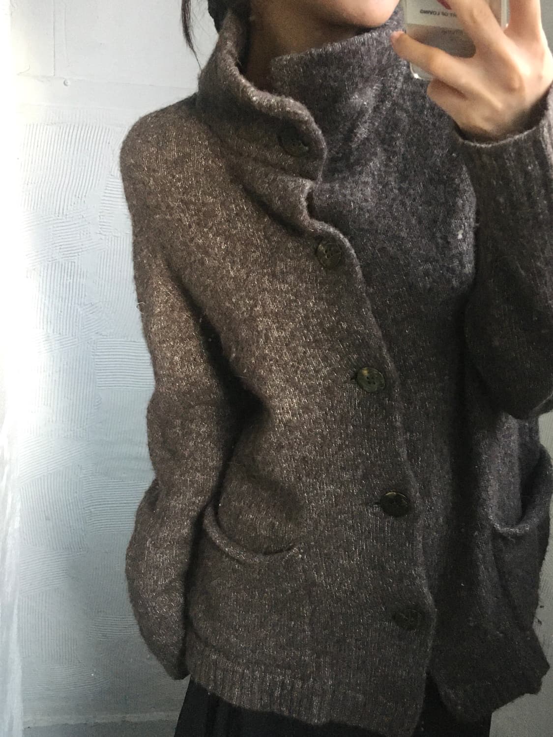 Plantation 플렌테이션 브라운 카라 버튼 가디건 상품이미지3