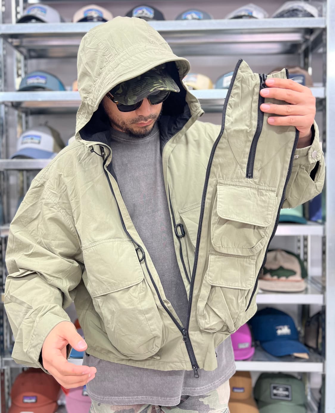 더블 지퍼 변신 자켓 (카키) 상품이미지6