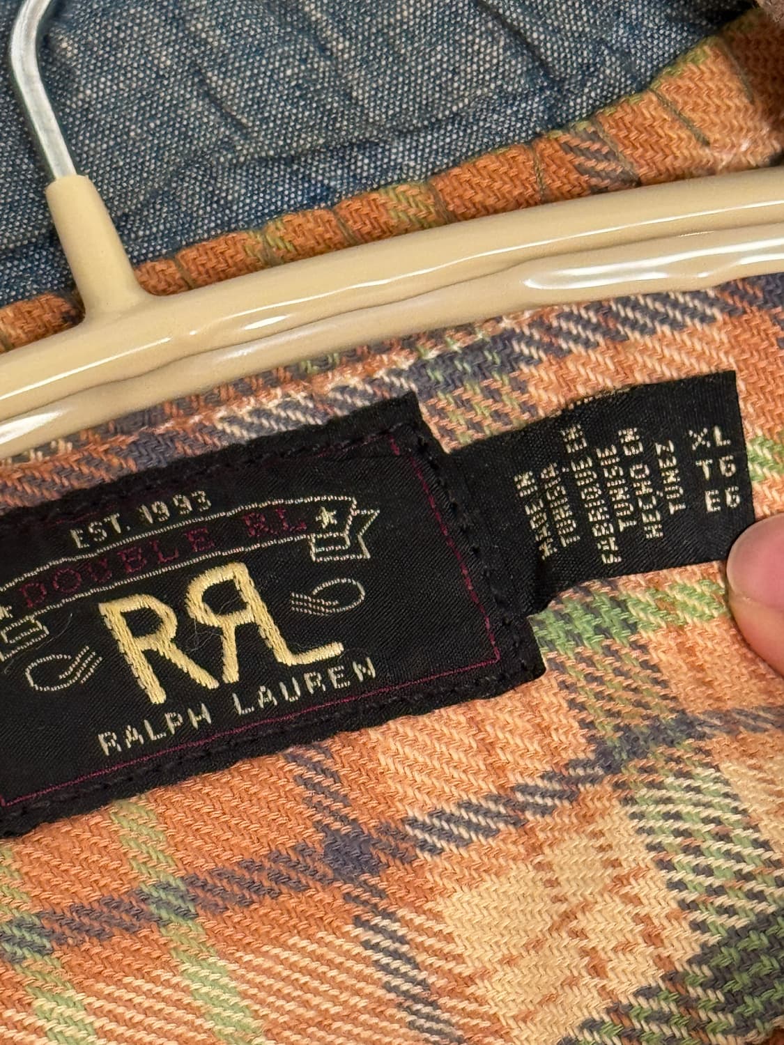 Rrl 더블알엘 리페어드 플래드 트윌 캠프셔츠 XL 상품이미지4