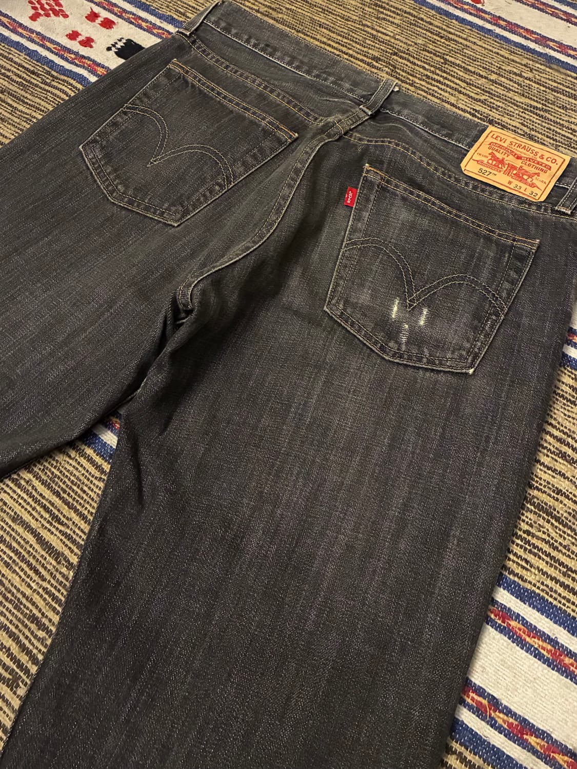 (33)00s Levis 리바이스 527 로우 부츠컷 흑청 데님 청바지 상품이미지7