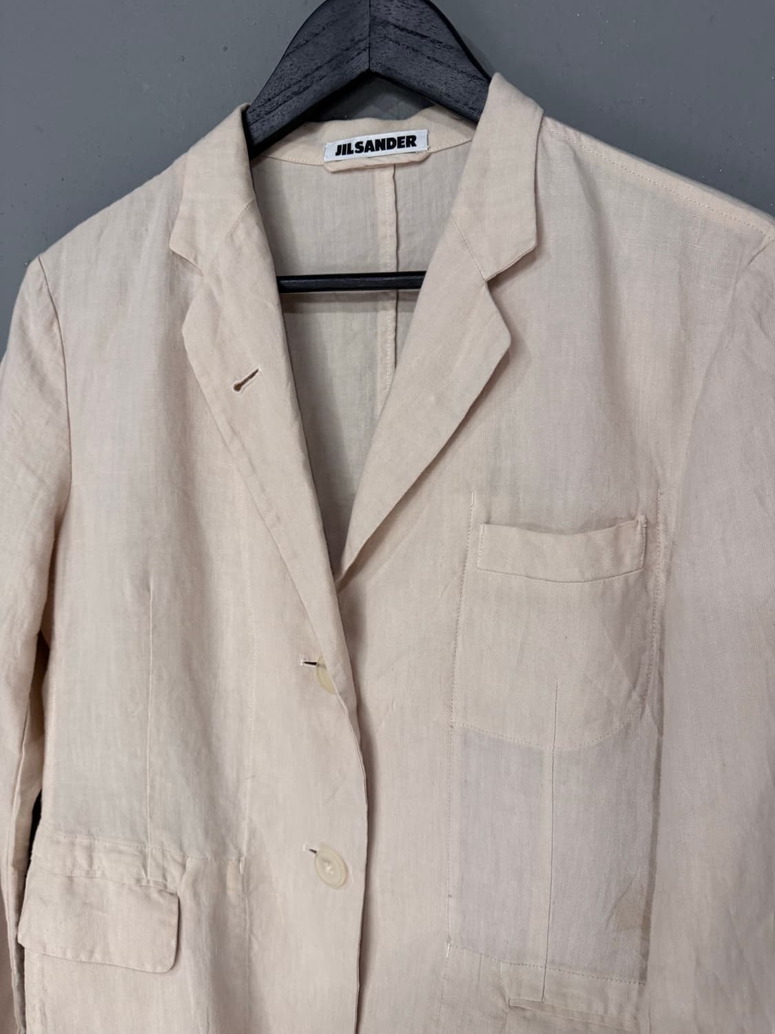 질샌더 라이트 핑크 린넨 버튼 자켓 상품이미지3