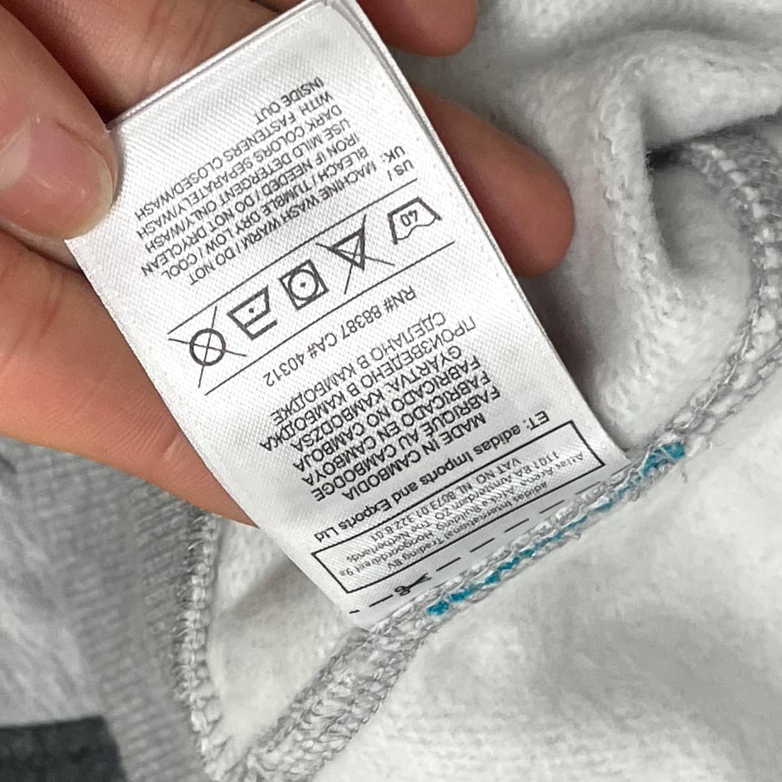 (택있음) 아디다스 삼각로고 그레이 기모 후드집업 남성M  상품이미지5