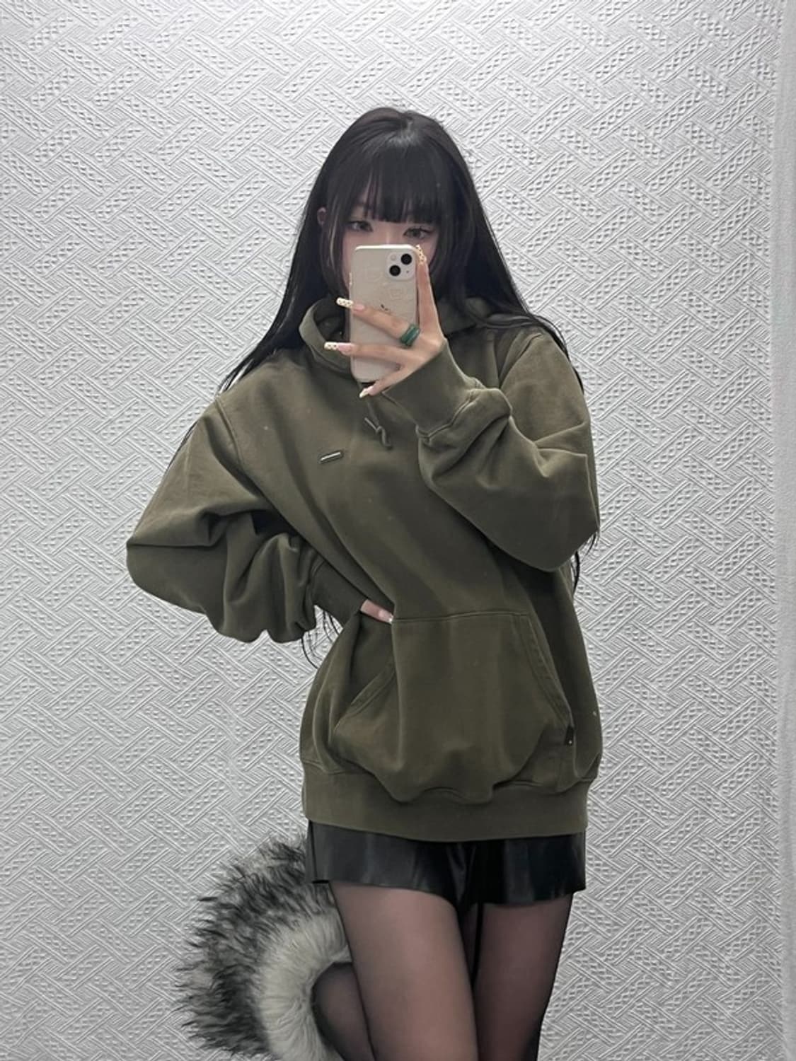 디스이즈네버댓 모던 캐주얼 빈티지 말차카키 후드티 L C09734 상품이미지1