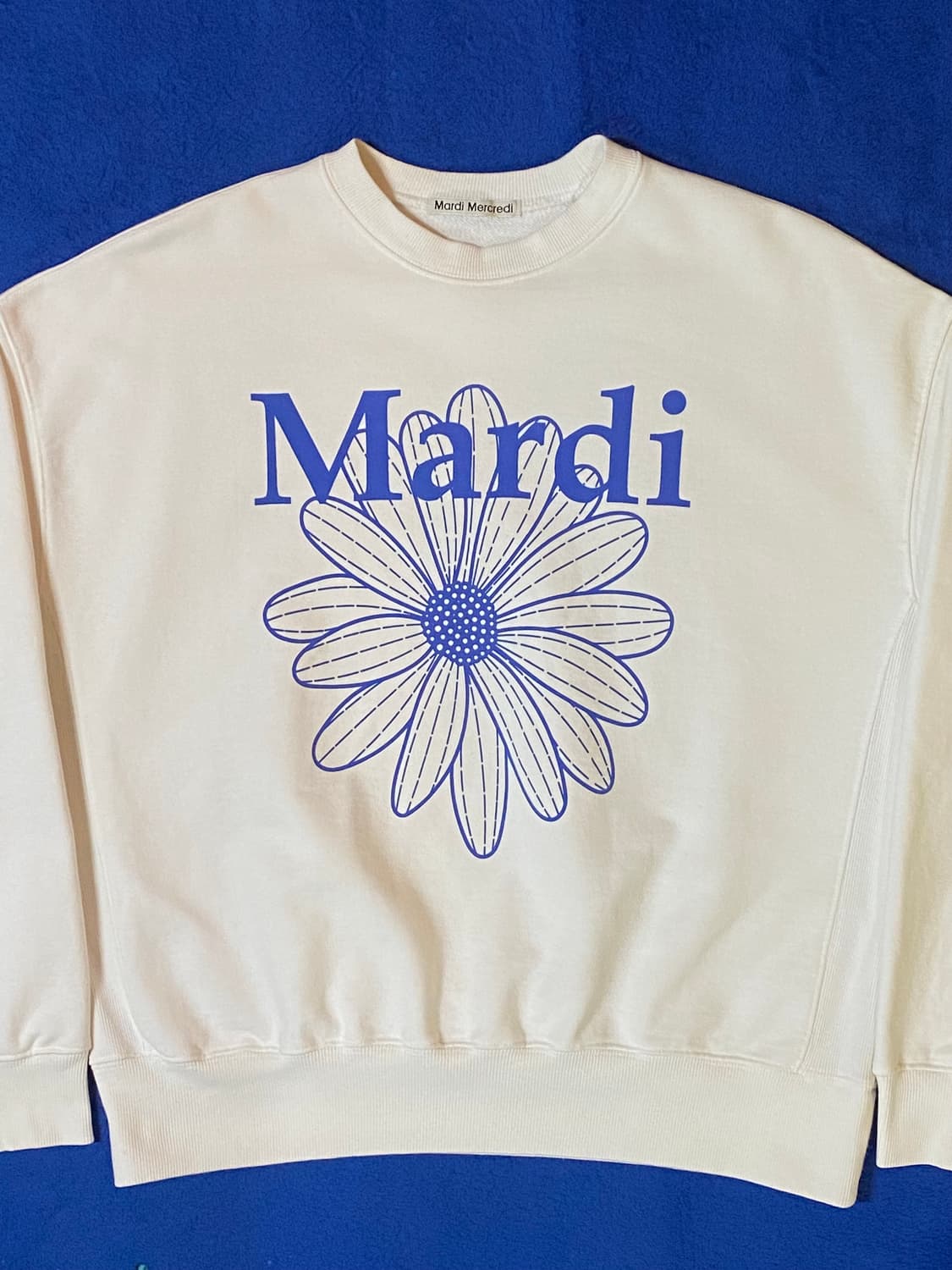 MardiMecredi 마르디메크르디 맨투맨 아이보리+블루 상품이미지2