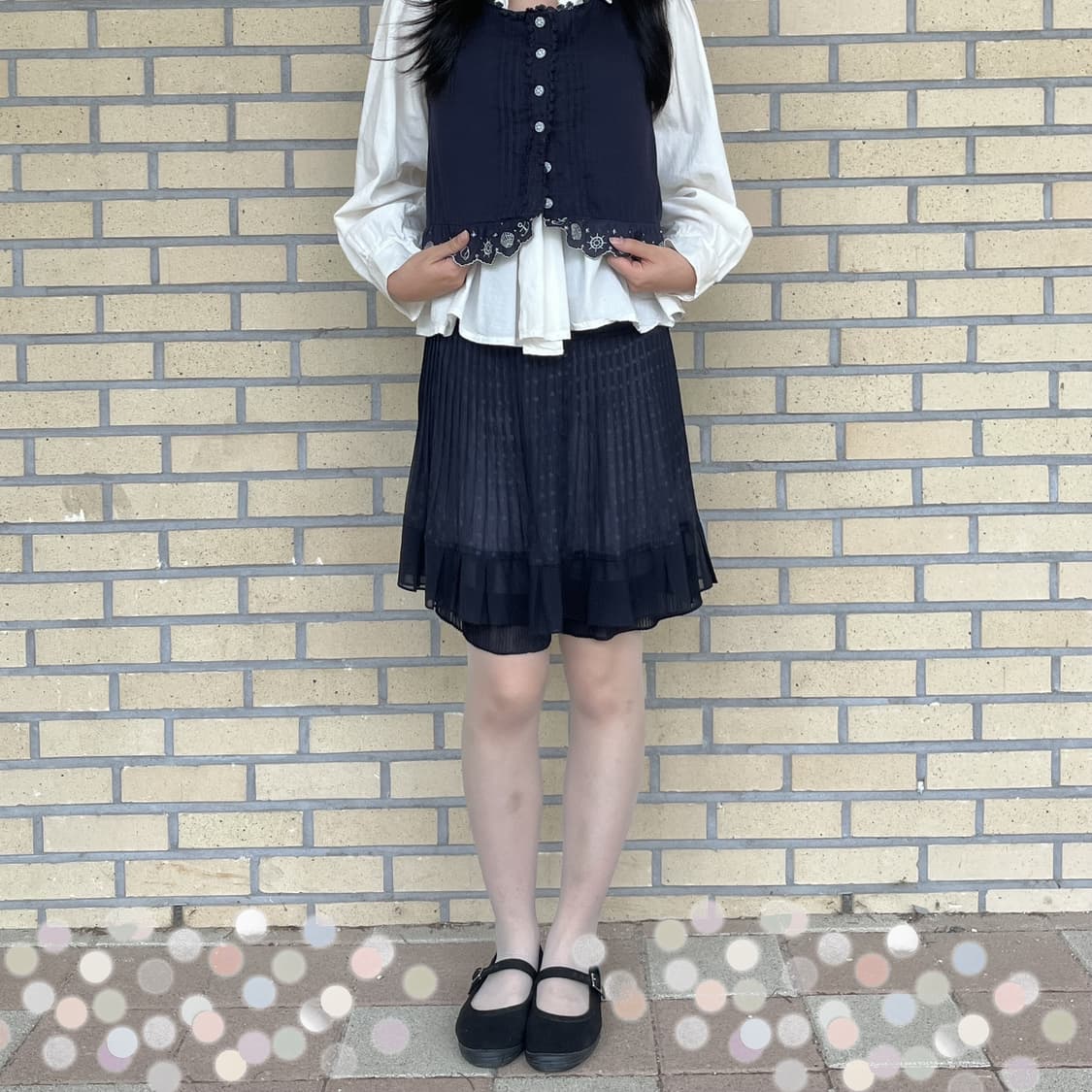 Pleated Dot Skirt 레이어 도트 스커트 상품이미지8