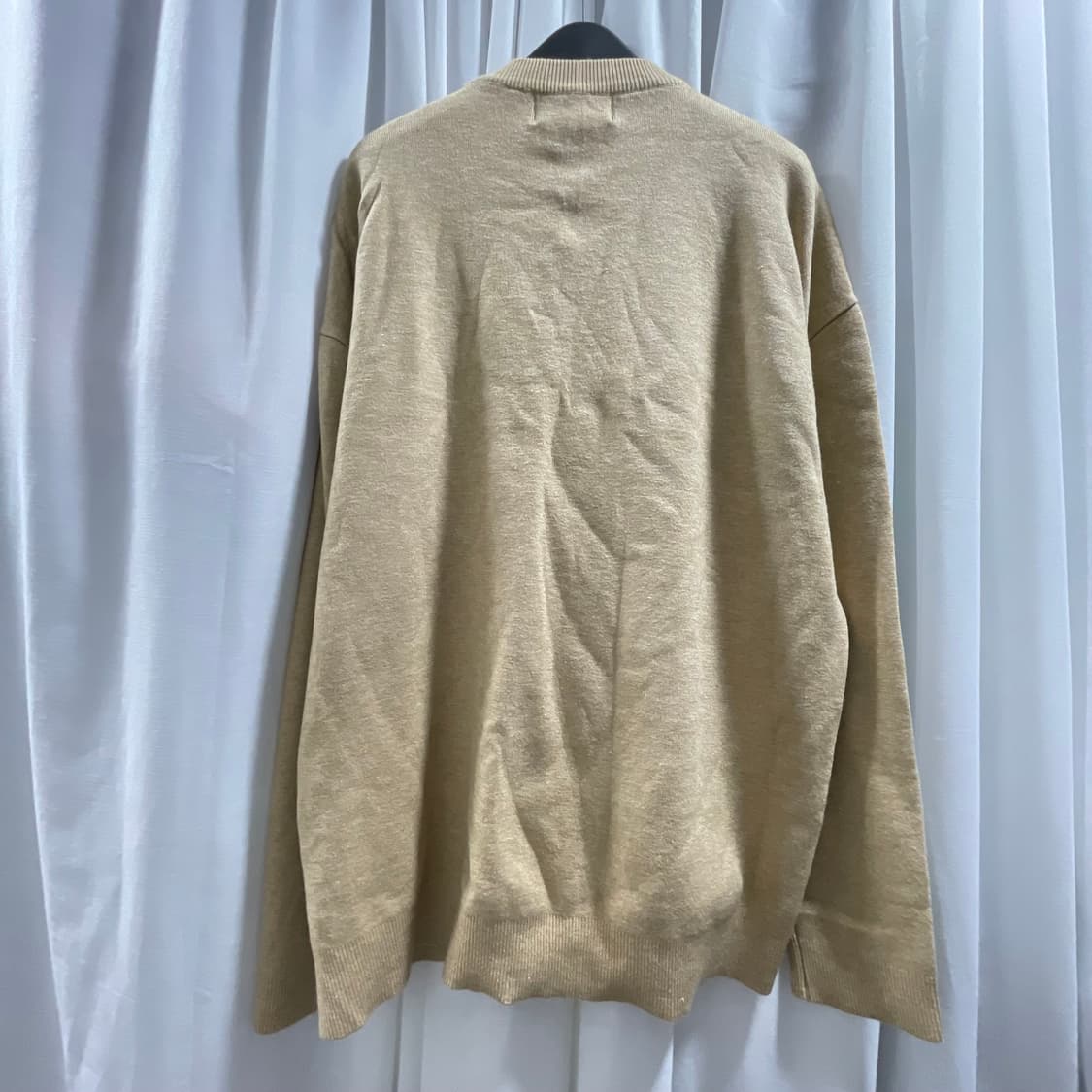 니티드/ 비스코스 워셔블 라운드 니트 베이지/ XL 상품이미지2