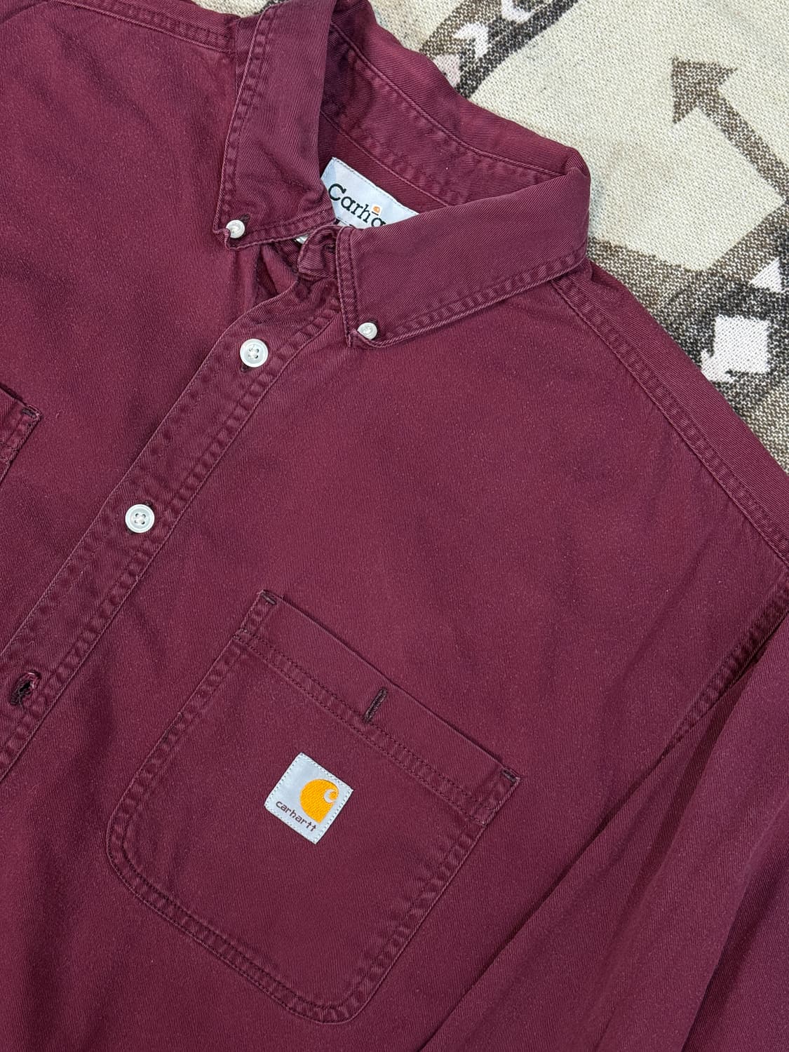 칼하트 워크 셔츠 버건디 상품이미지5