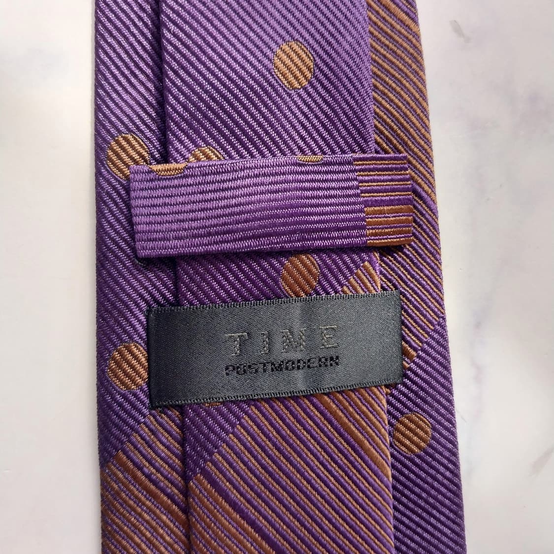 타임 퍼플 도트 스트라이프 패턴 넥타이 8.6cm A+등급 K2395
 상품이미지9
