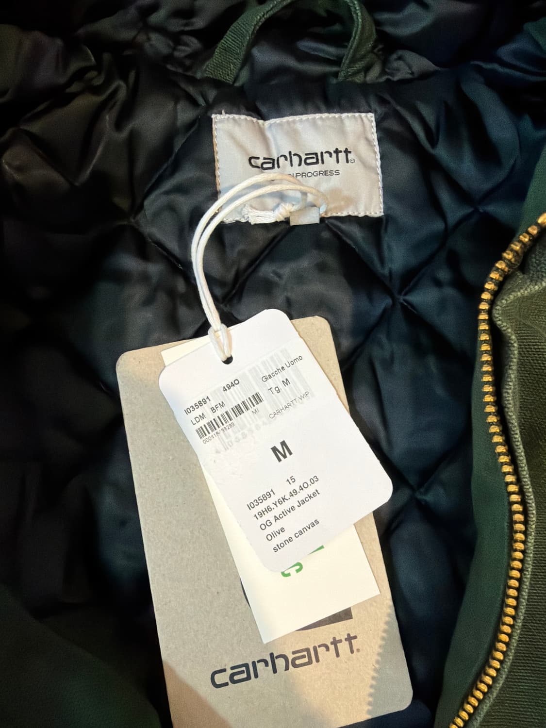 칼하트 액티브 자켓 올리브 스톤 캔버스 M  상품이미지2