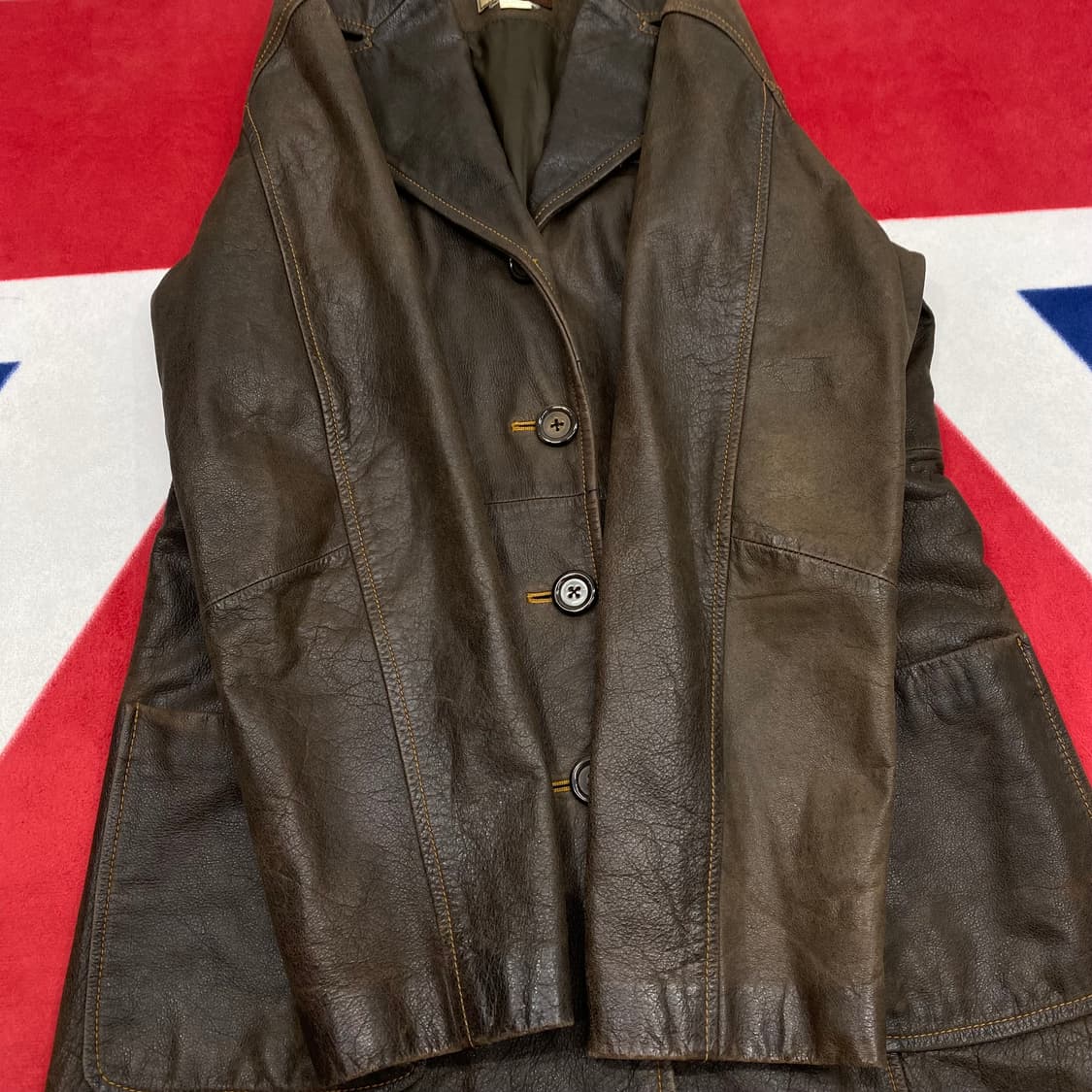 빈티지 소가죽 자켓 실측 여성 55 상품이미지5