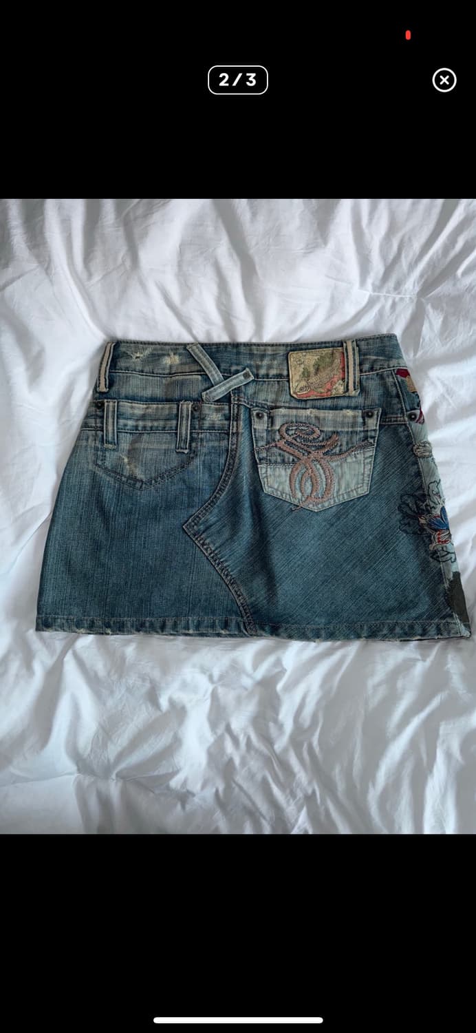 빈티지 자수 데님 스커트  상품이미지2