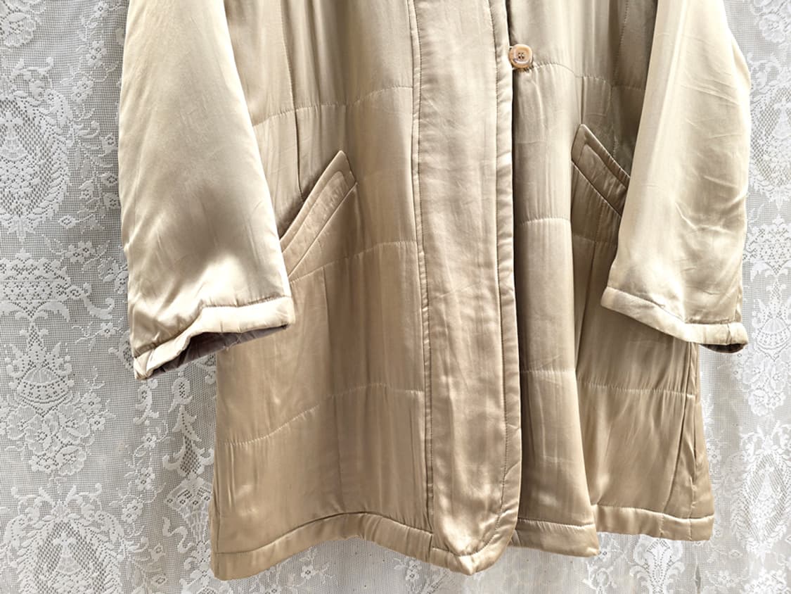 빈티지 실크 후드코트 실크 100% 상품이미지3