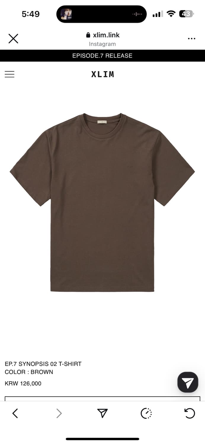 XLIM EP.7 SYNOPSIS 02 T-SHIRT XL 상품이미지2