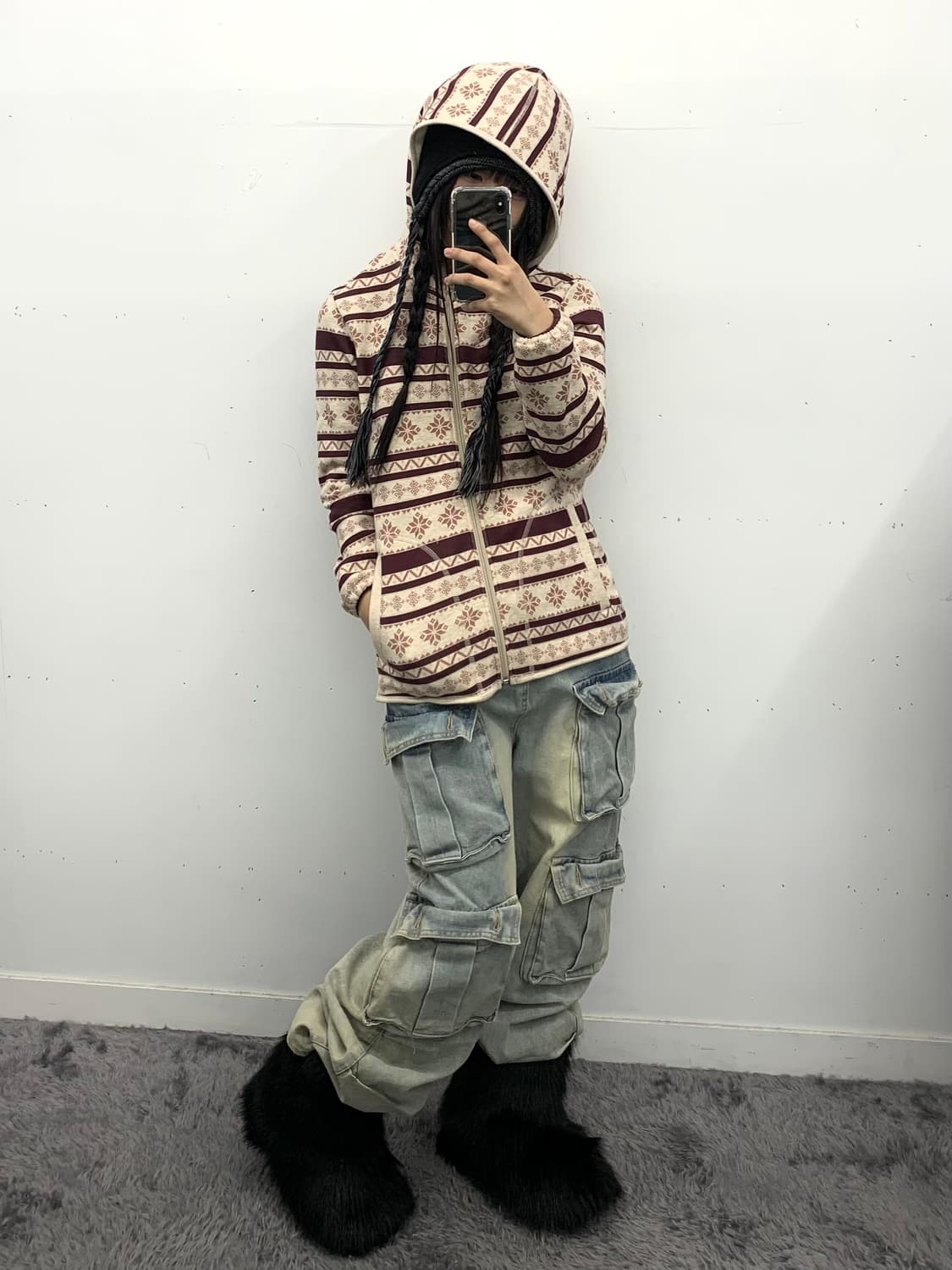 노르딕 기모안감 후드집업 상품이미지3