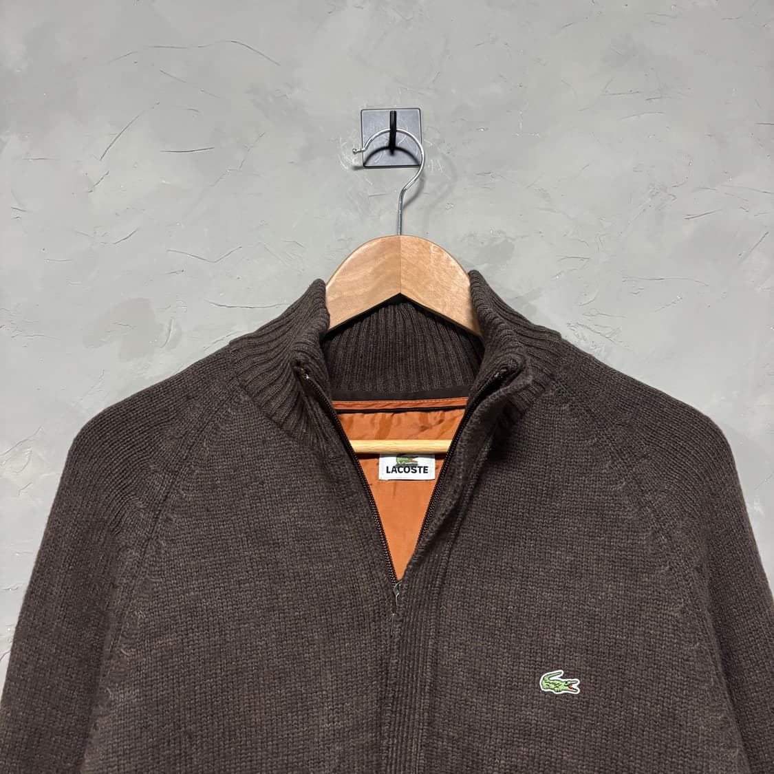 라코스테 울 니트 집업 브라운 상품이미지2