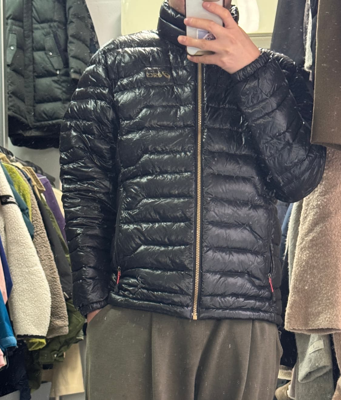 아식스 구스다운 경량 패딩 자켓 L 블랙 상품이미지3