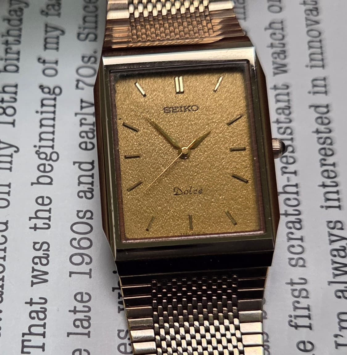 레어] 빈티지 세이코 돌체 사각탱크 금바리판 쿼츠 브레이슬릿 ver. 
 상품이미지1
