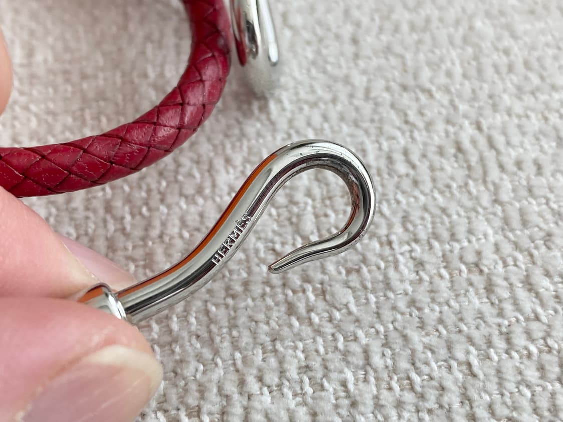 에르메스 점보 버건디 레드 은장 팔찌 2way 타입 상품이미지6
