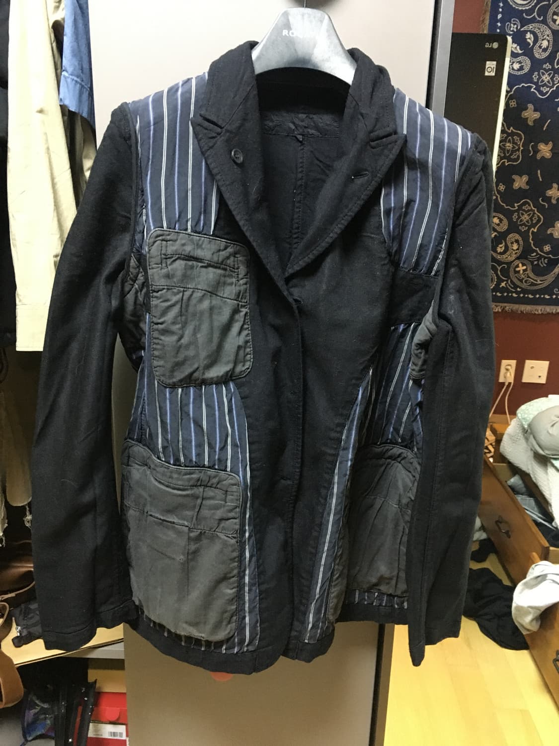 꼼데가르송 옴므 스트라이프 큐프로 리버서블  자켓 상품이미지3