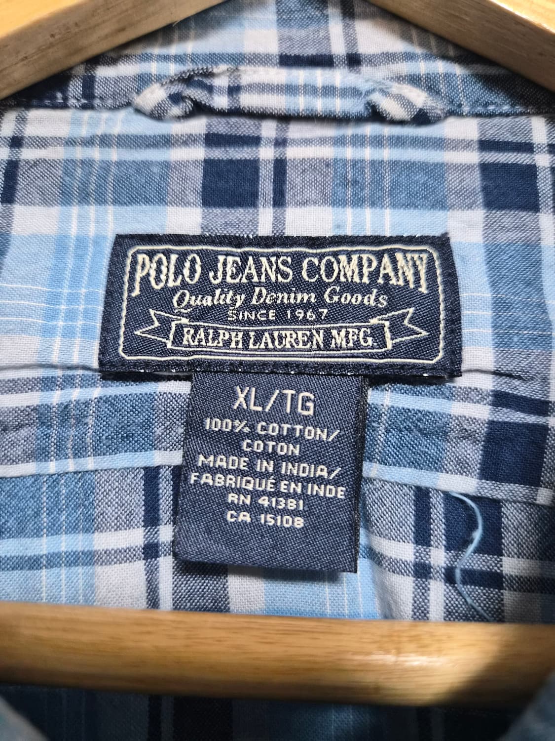 폴로Polo 반팔 체크 셔츠 XL사이즈 - S319 상품이미지4